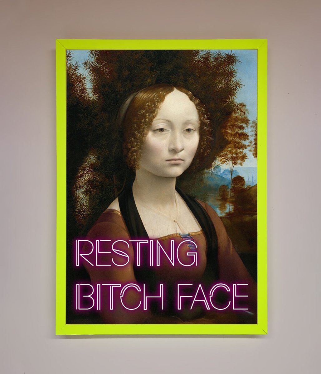 Resting Bitch Face Renaissance Framed Print-0