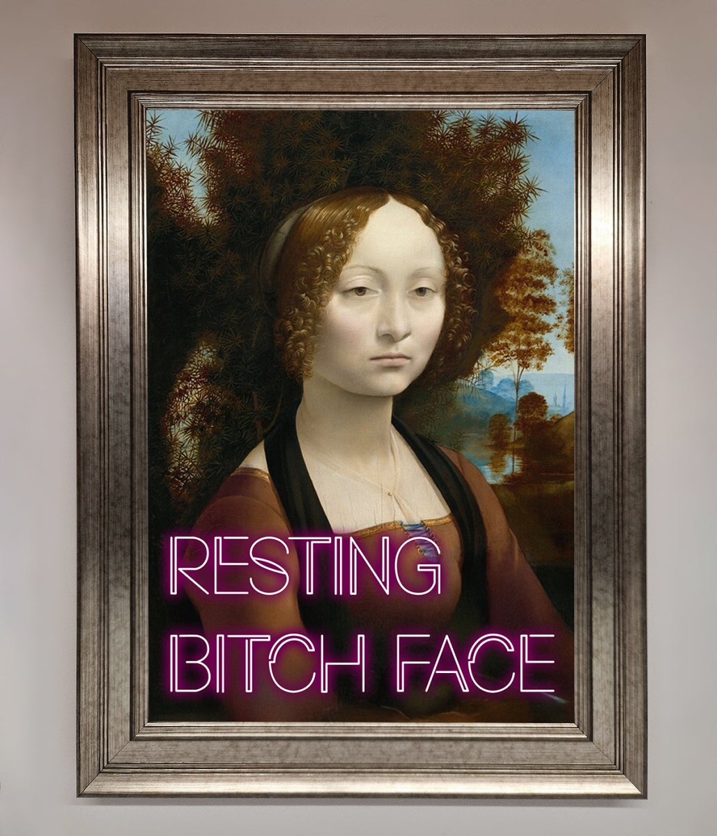 Resting Bitch Face Renaissance Framed Print-14