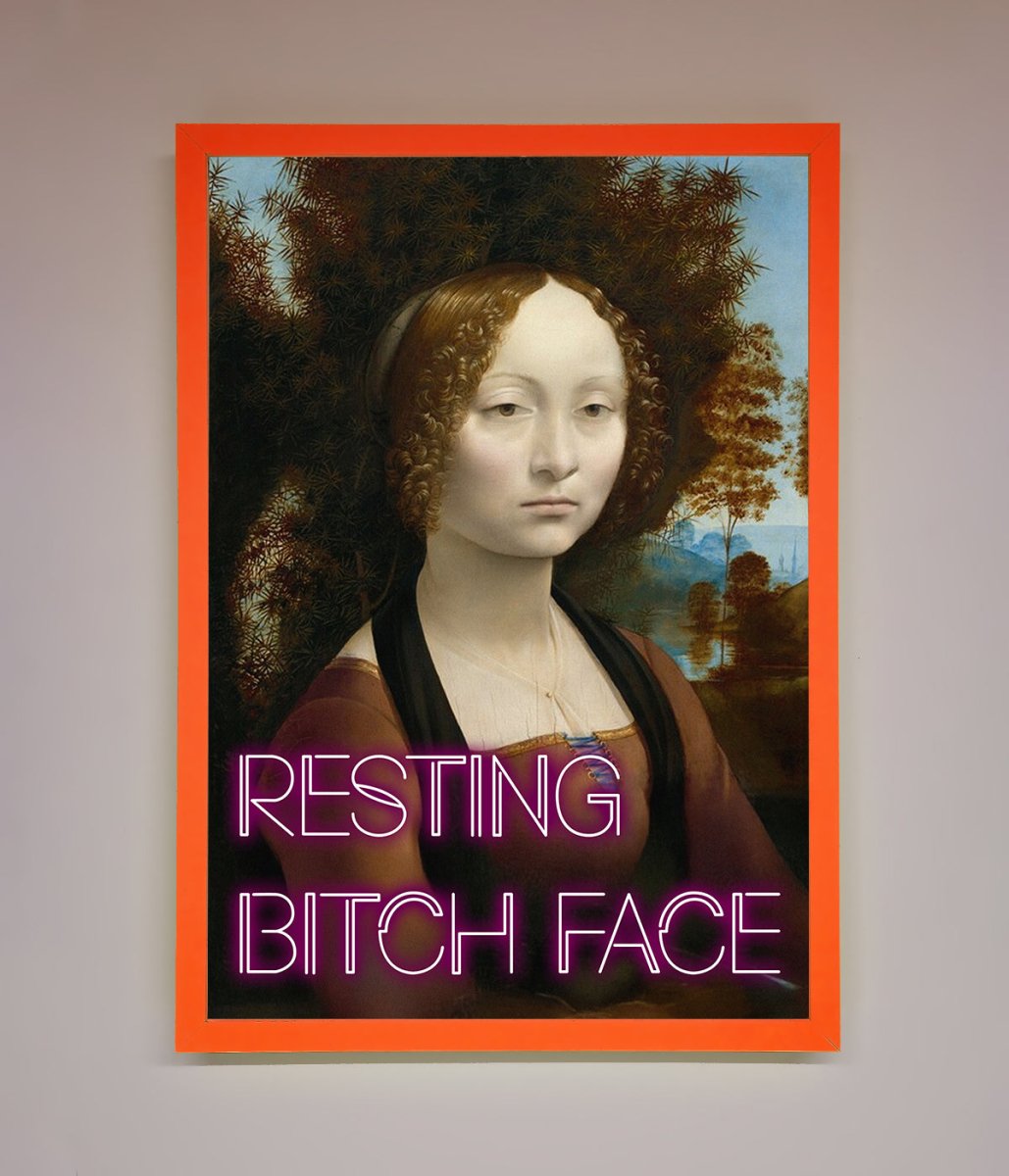 Resting Bitch Face Renaissance Framed Print-6
