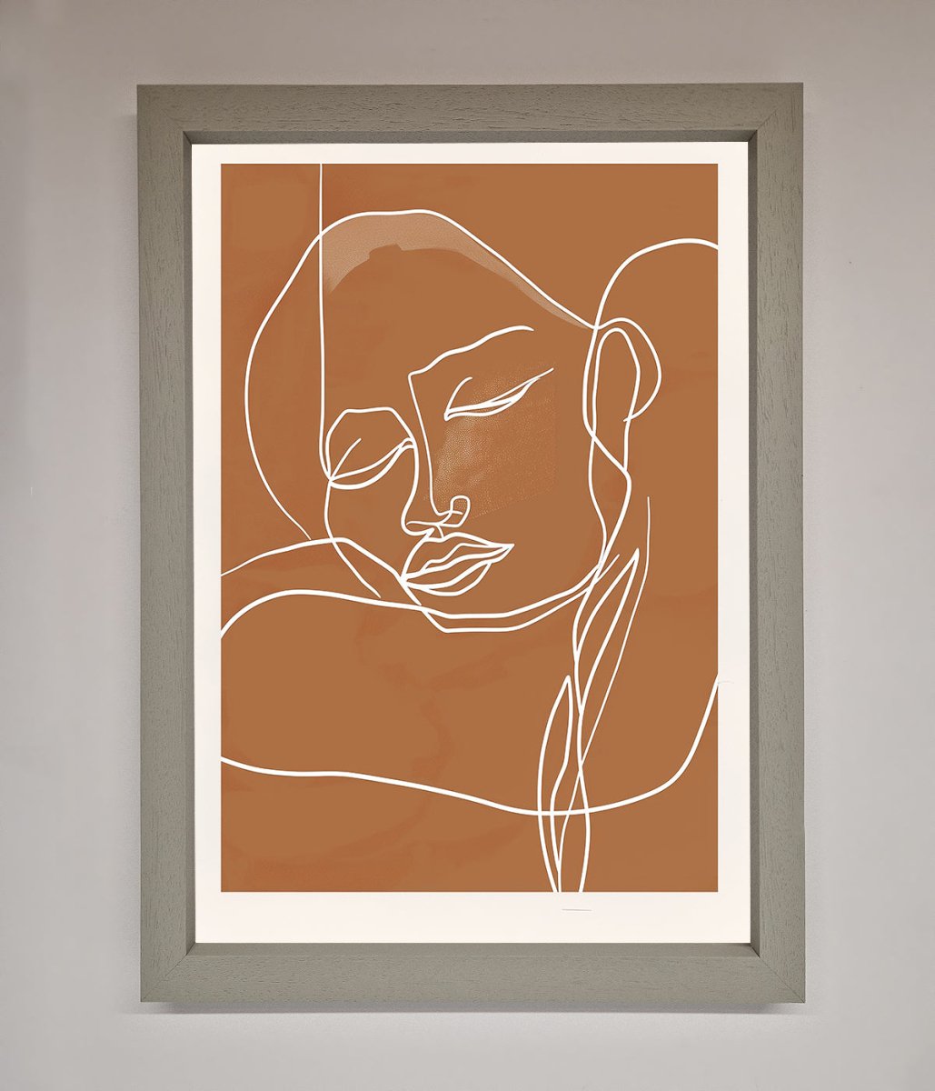 Sepia Lines Framed Wall Art-3