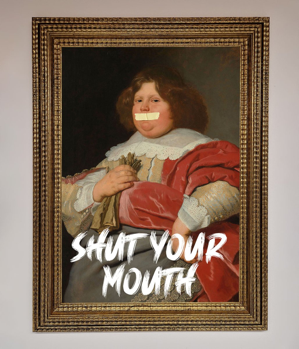 Shut Your Mouth Framed Print-0