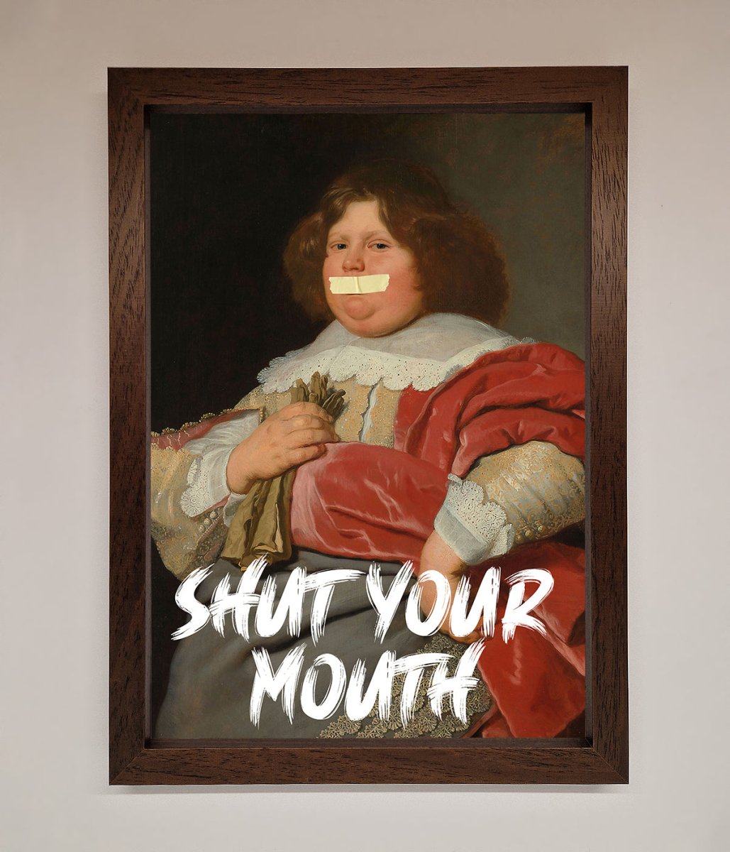 Shut Your Mouth Framed Print-10