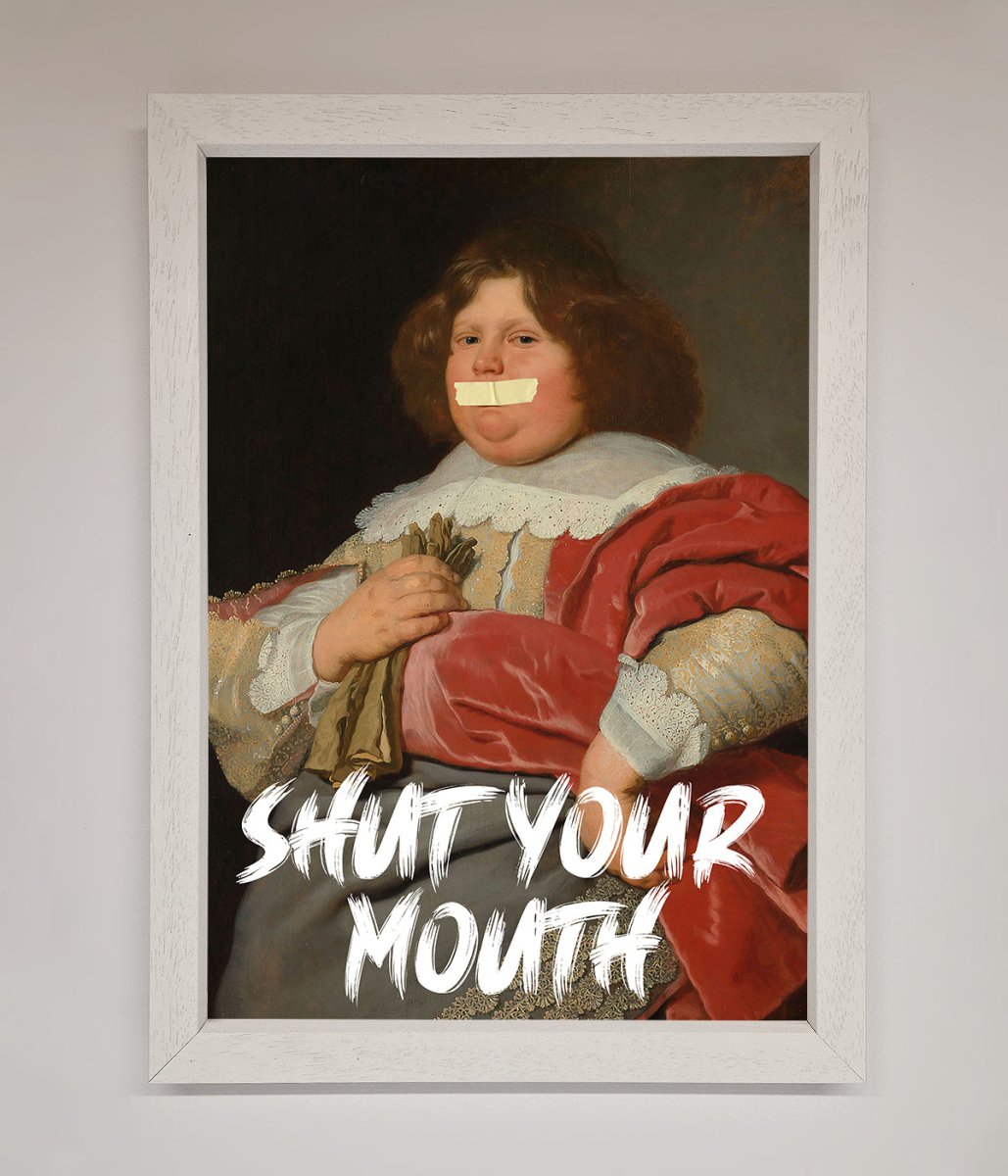 Shut Your Mouth Framed Print-2