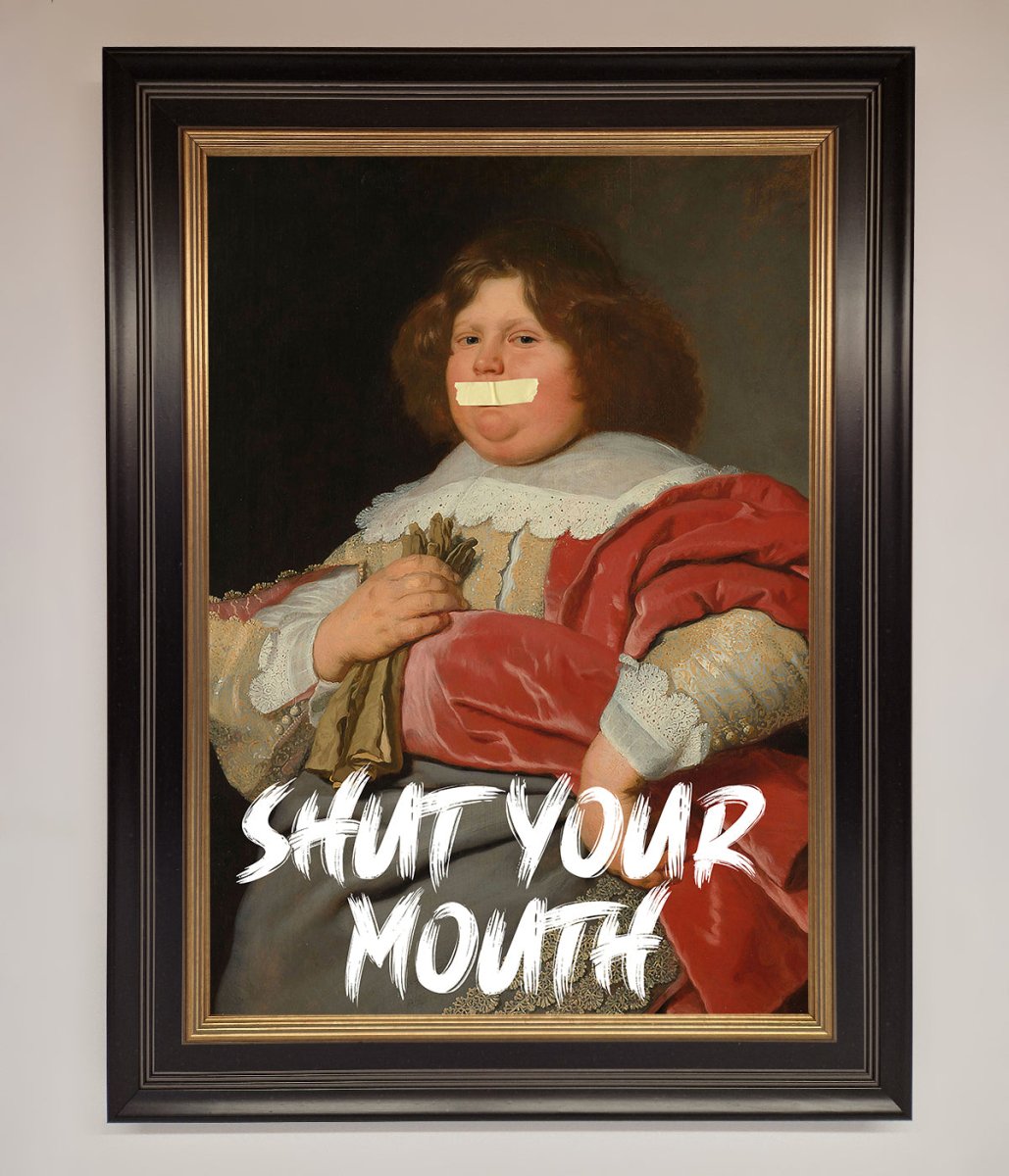 Shut Your Mouth Framed Print-9