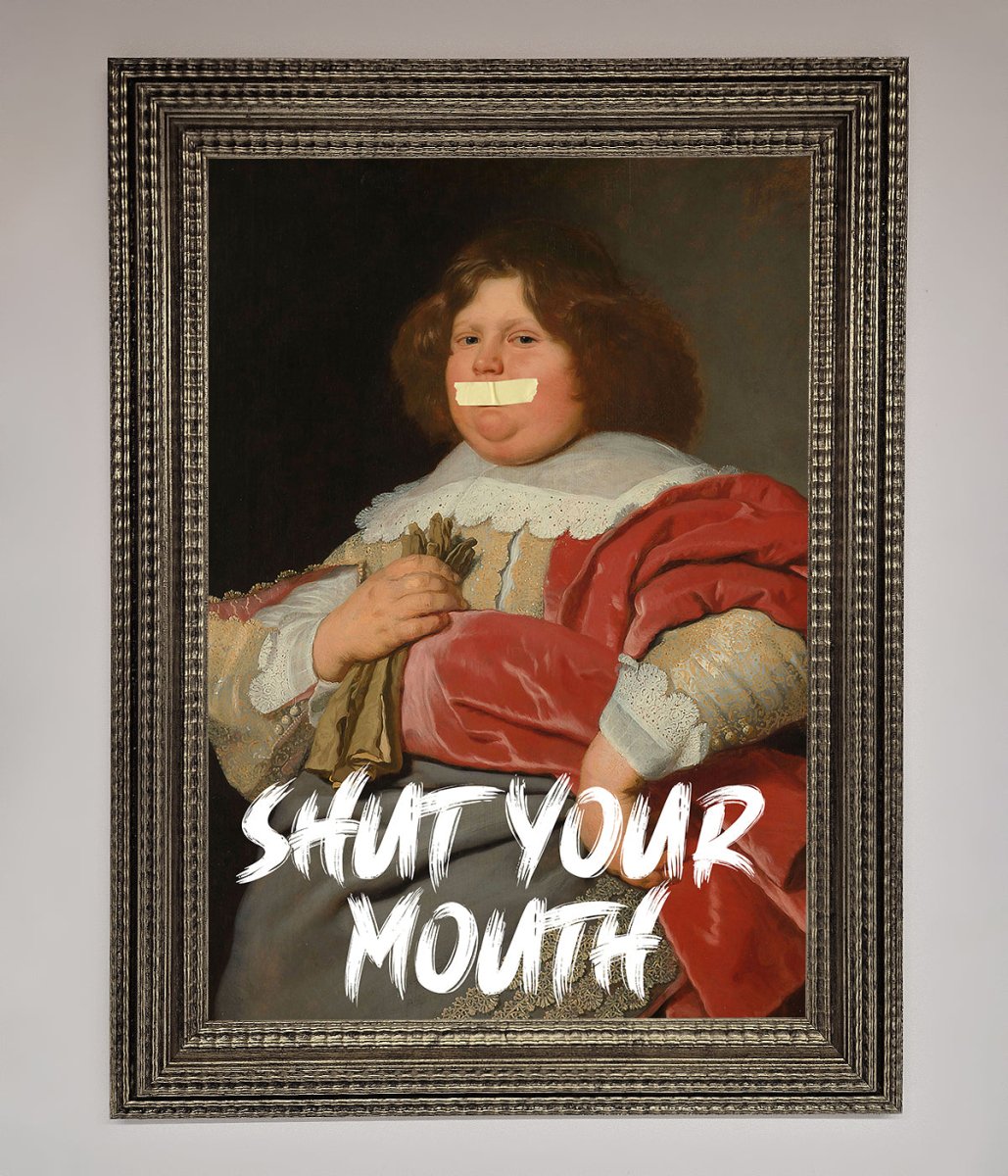 Shut Your Mouth Framed Print-16