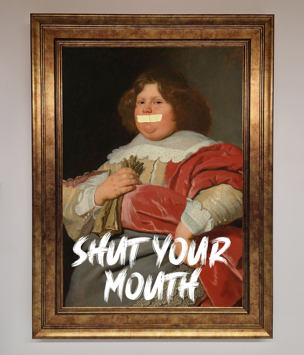 Shut Your Mouth Framed Print-7