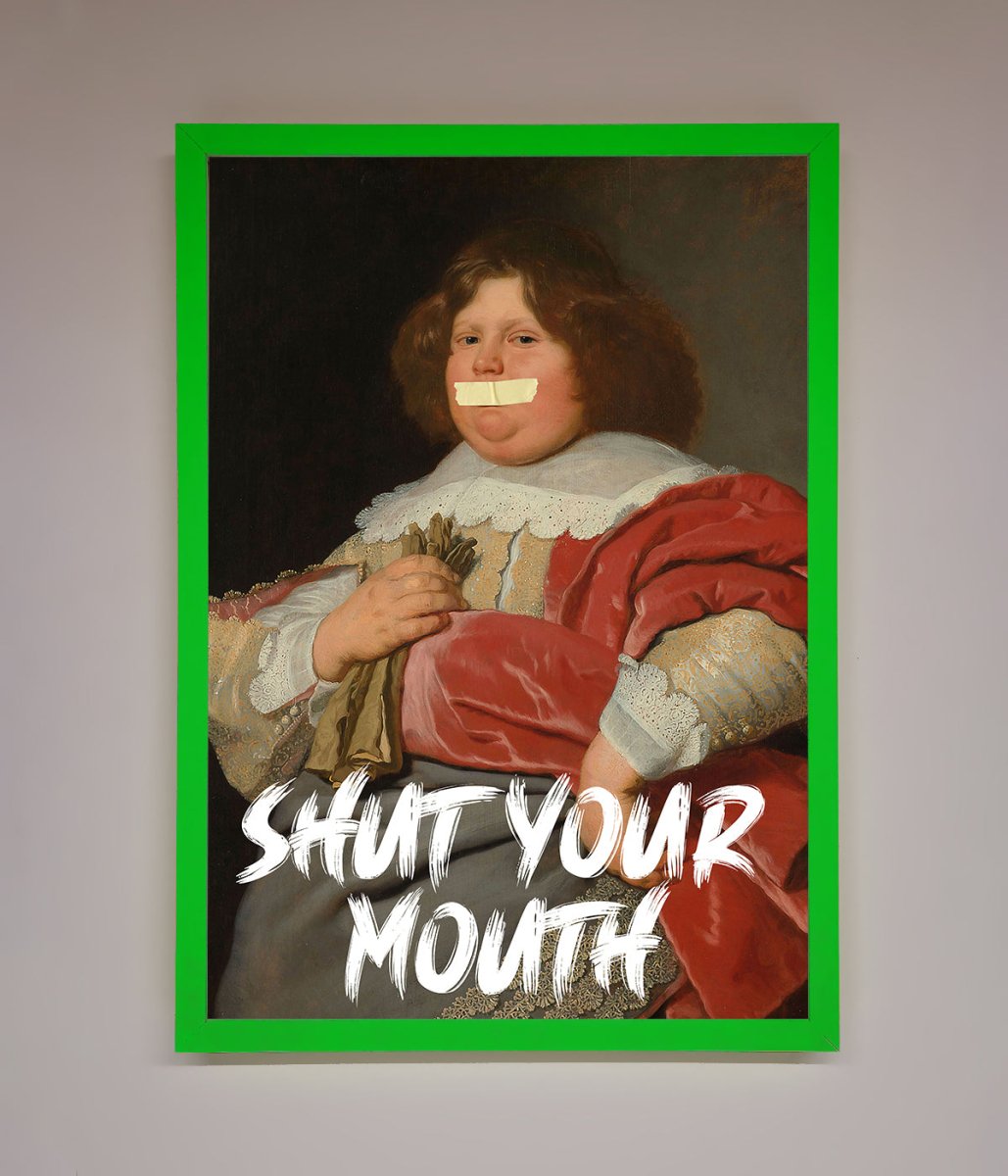 Shut Your Mouth Framed Print-12