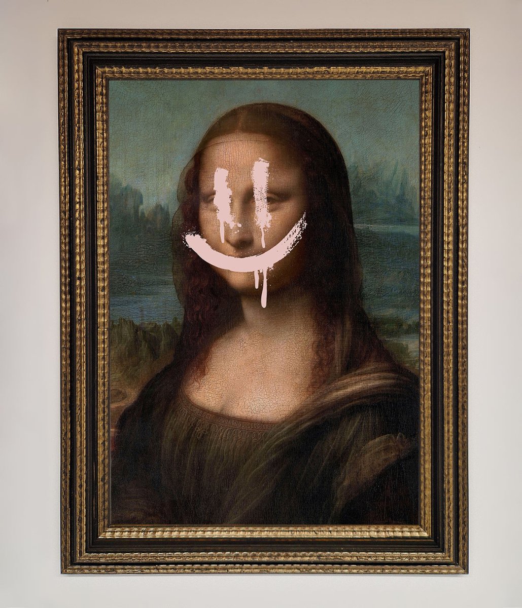 Smiley Mona Framed Poster-0