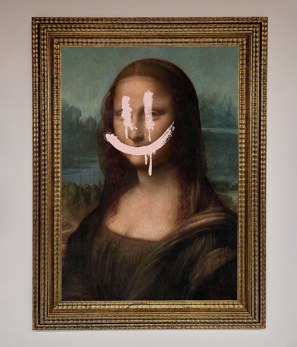 Smiley Mona Framed Poster-16