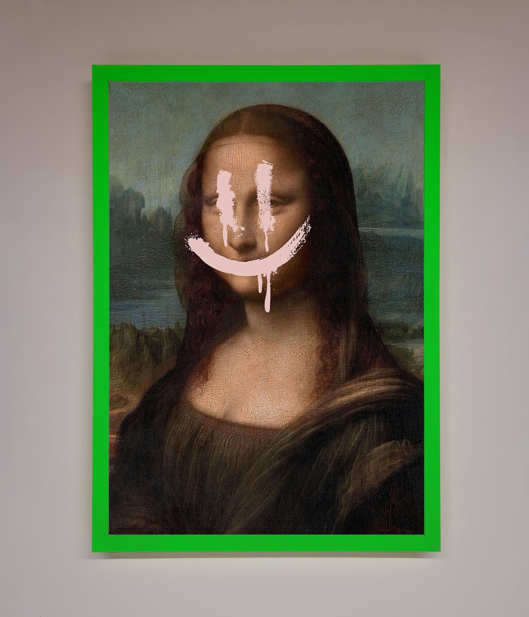 Smiley Mona Framed Poster-12