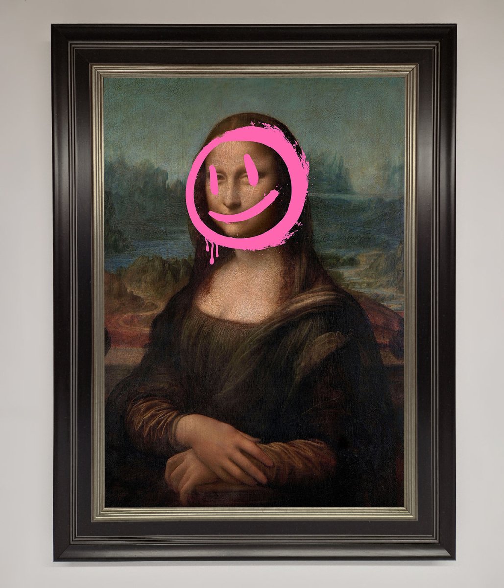 Smiley Mona Lisa Framed Print-0