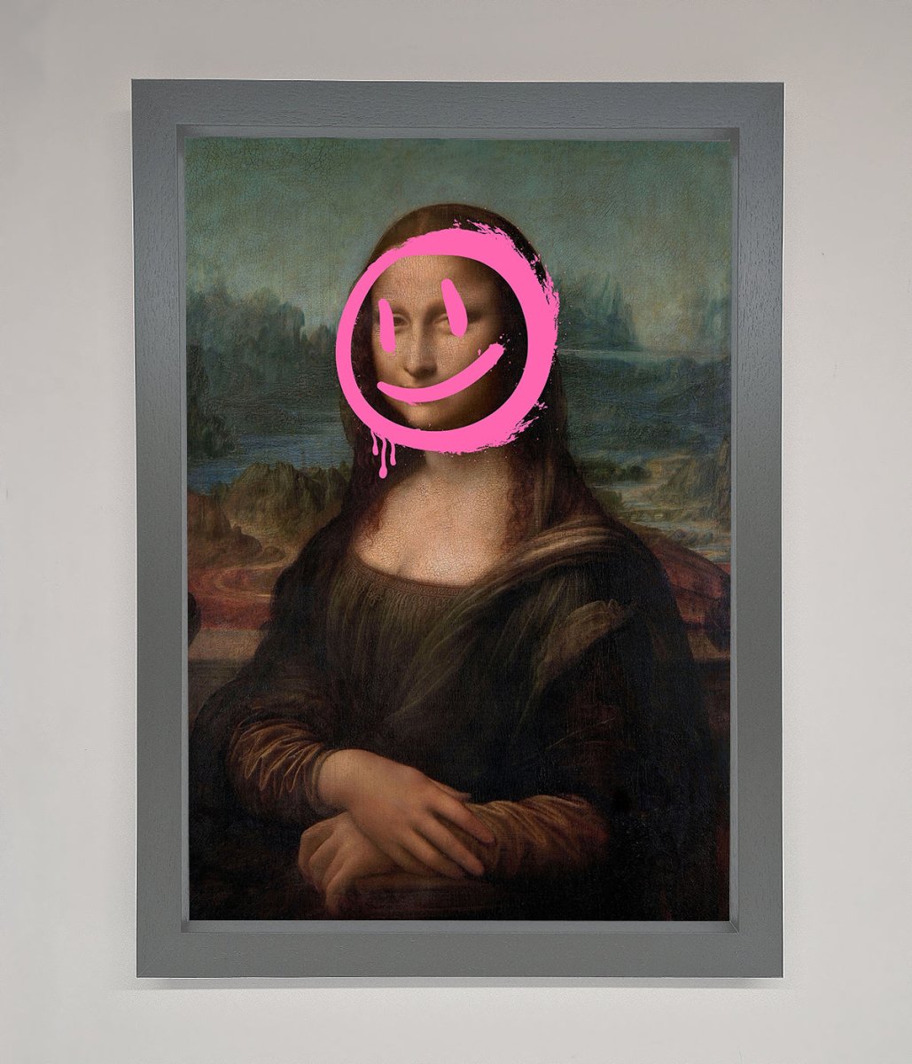 Smiley Mona Lisa Framed Print-4