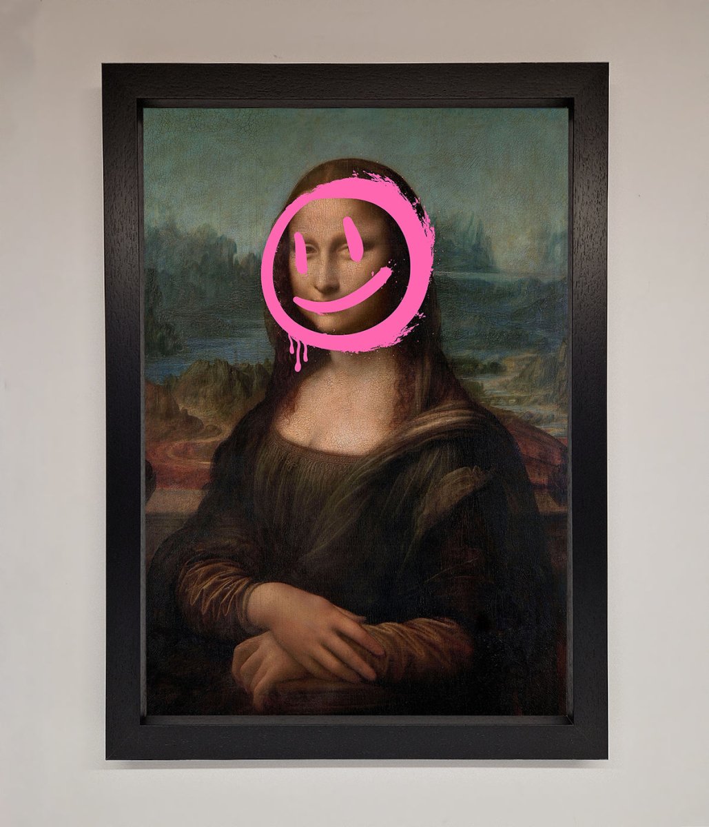 Smiley Mona Lisa Framed Print-1