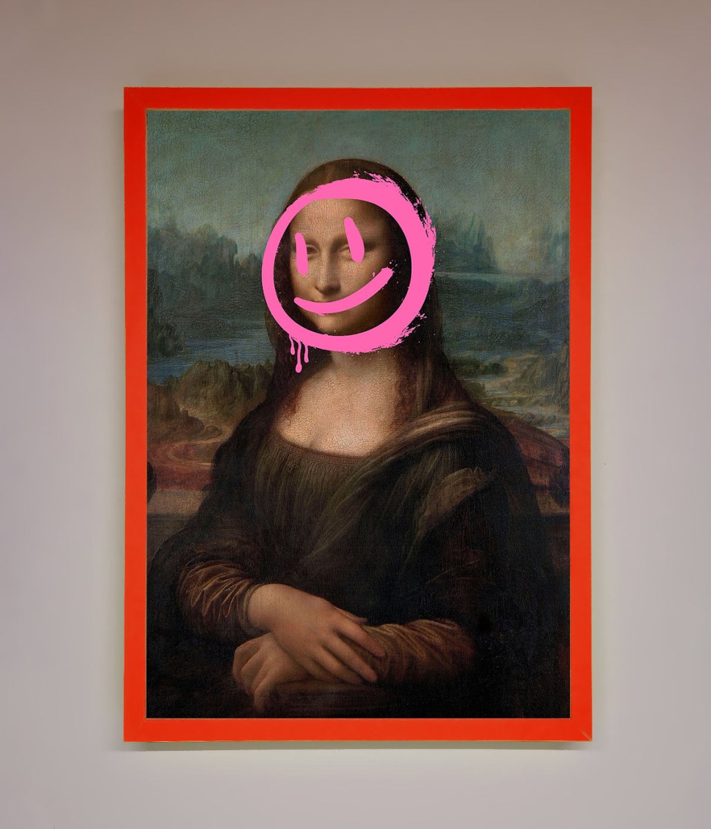 Smiley Mona Lisa Framed Print-14