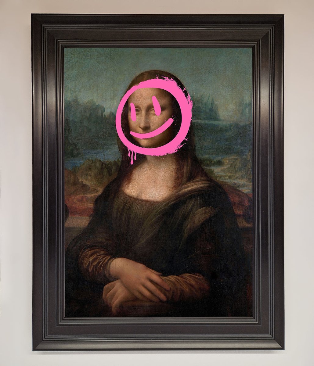Smiley Mona Lisa Framed Print-6