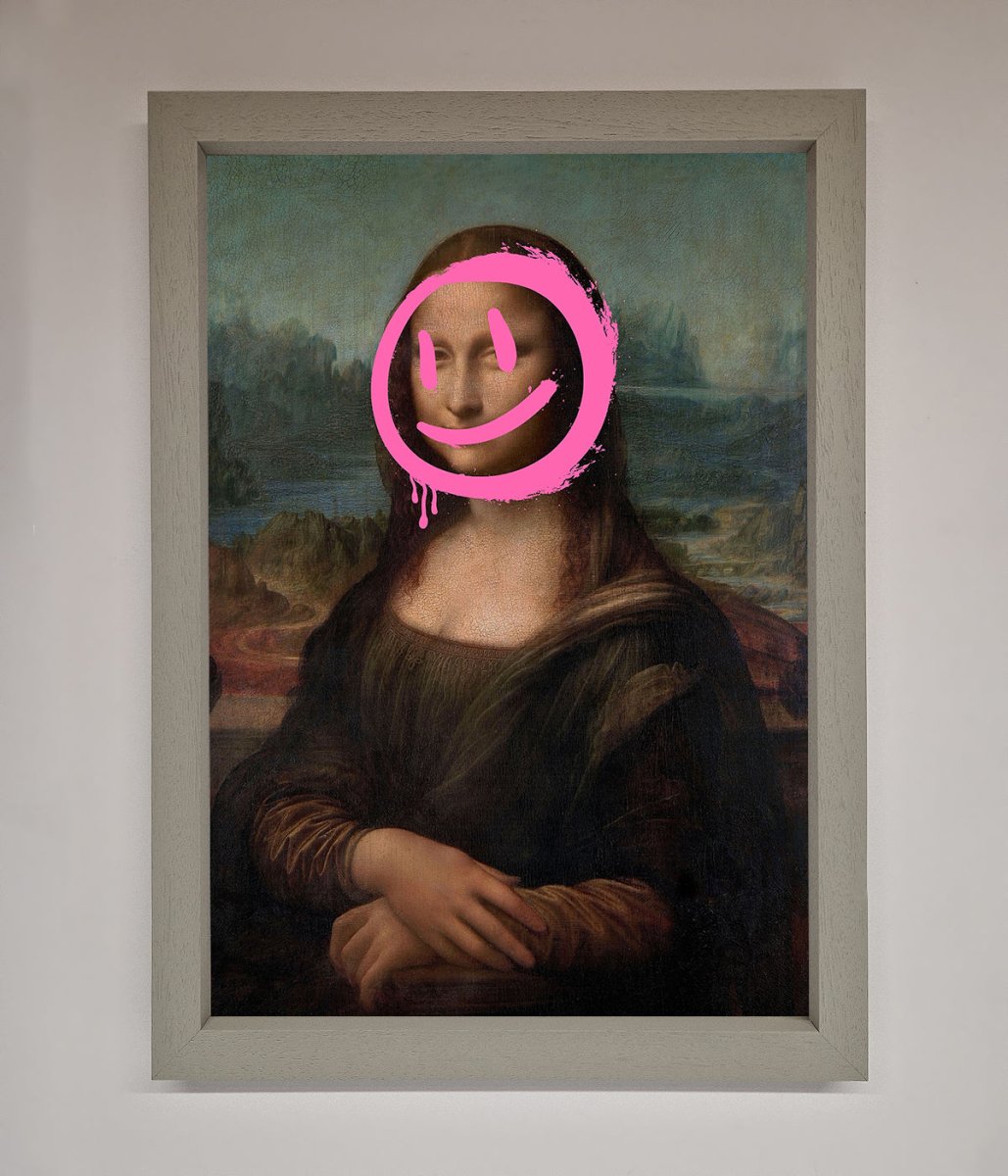 Smiley Mona Lisa Framed Print-3