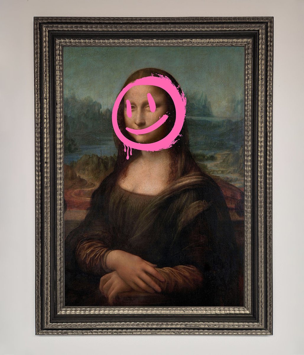 Smiley Mona Lisa Framed Print-17