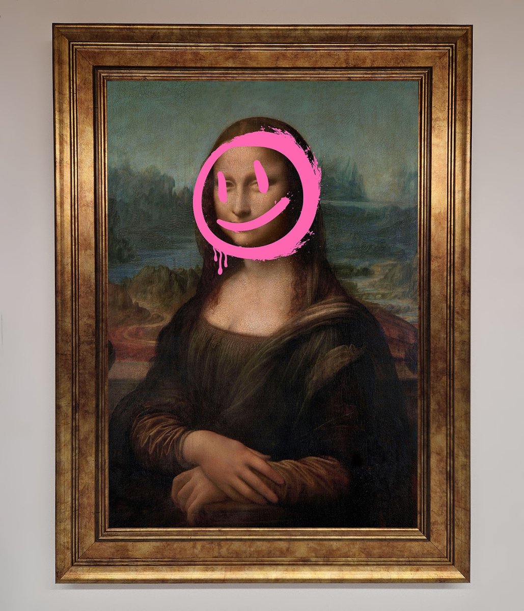 Smiley Mona Lisa Framed Print-7