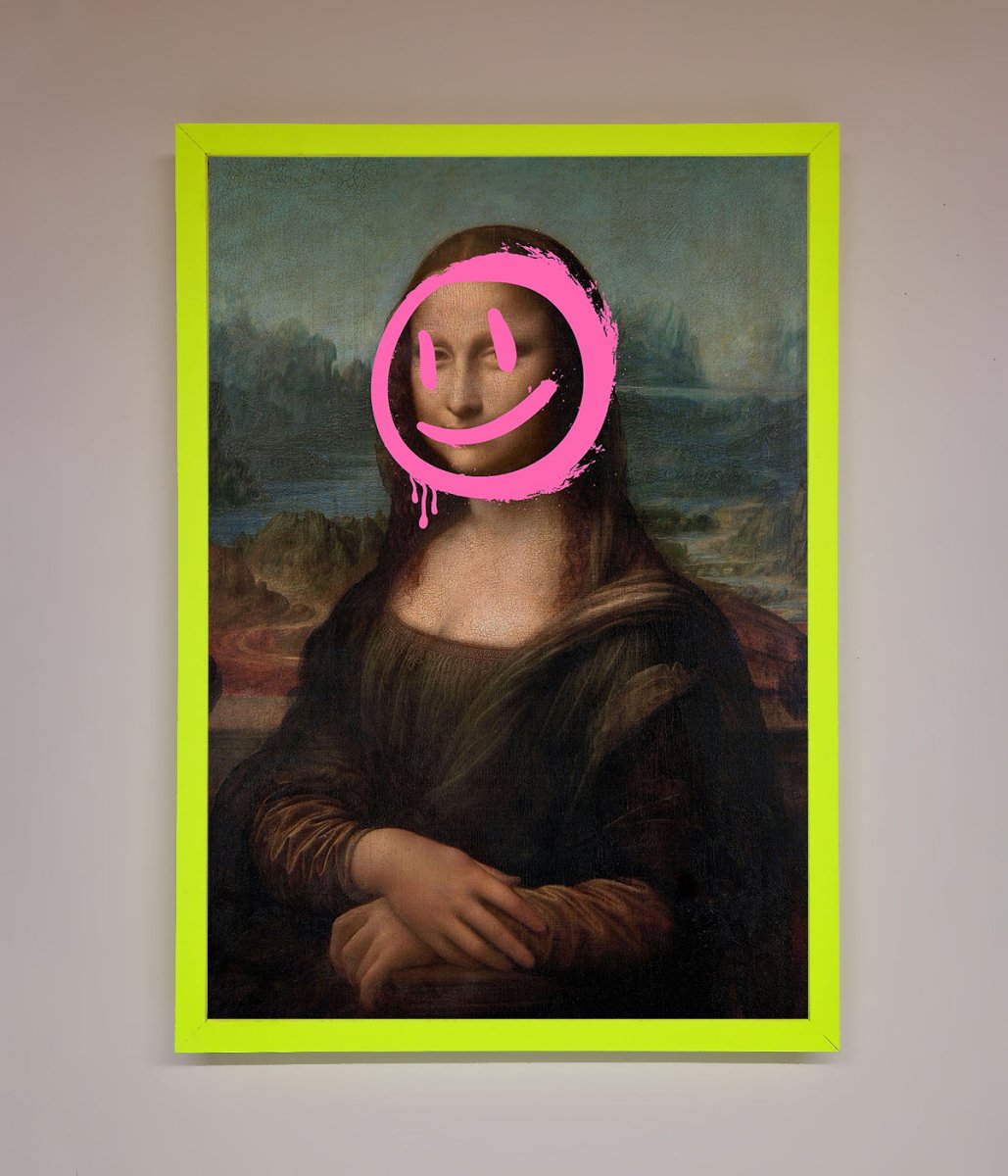 Smiley Mona Lisa Framed Print-12