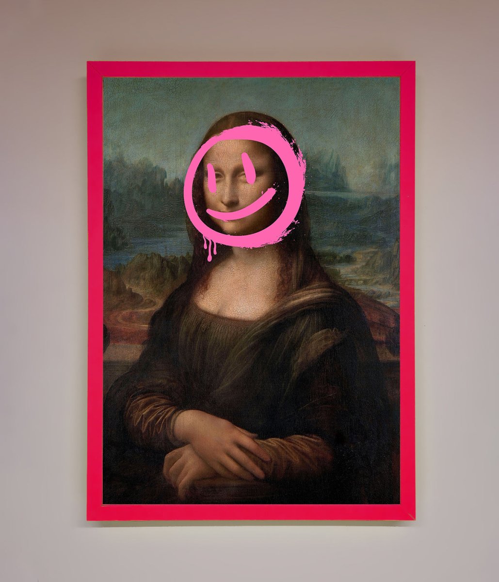 Smiley Mona Lisa Framed Print-13