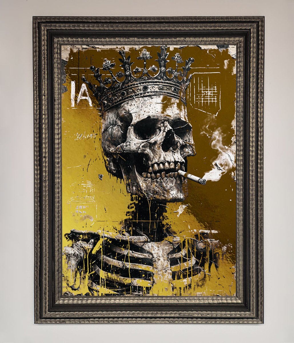 Smoking King Skull Foil Print-17