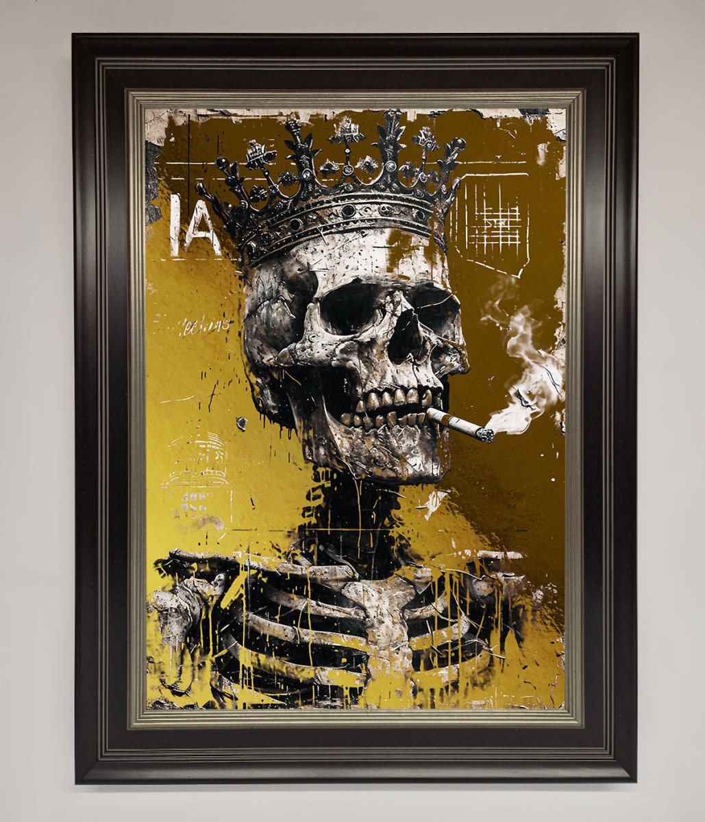 Smoking King Skull Foil Print-4