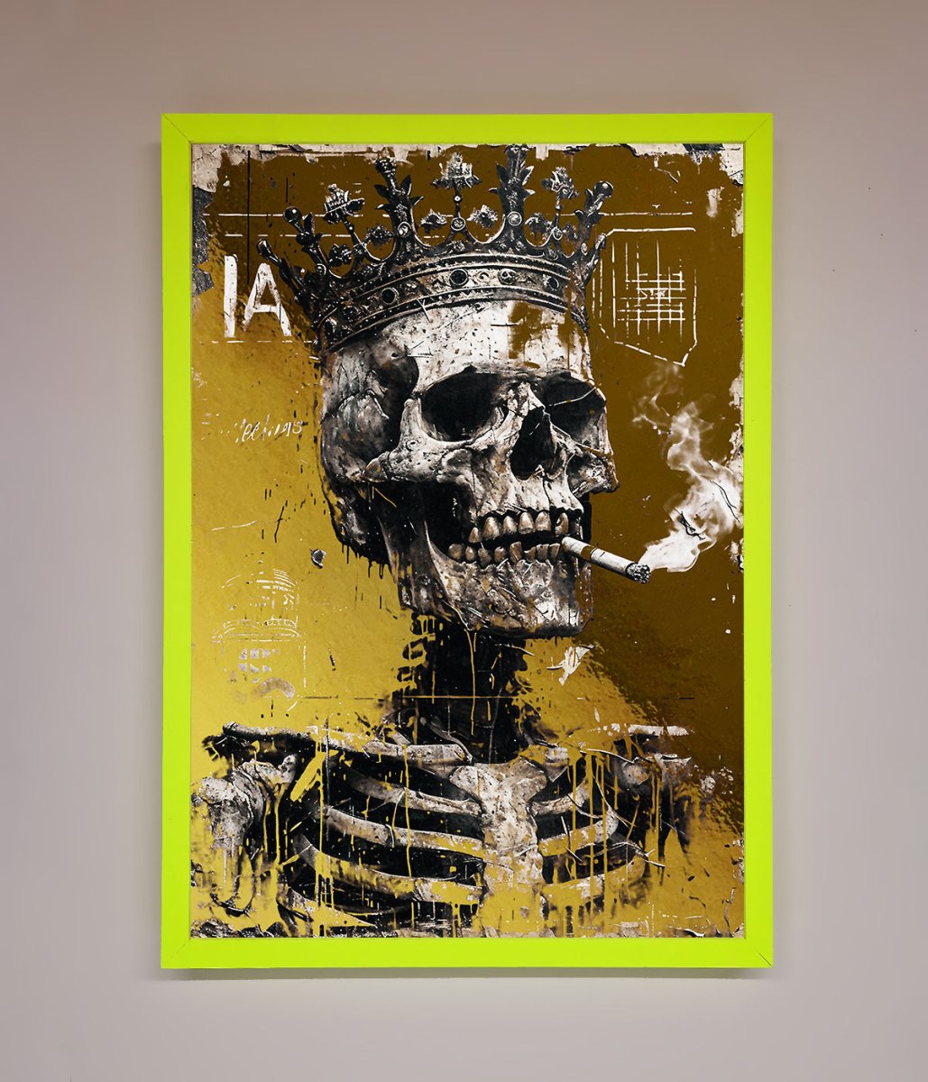 Smoking King Skull Foil Print-12