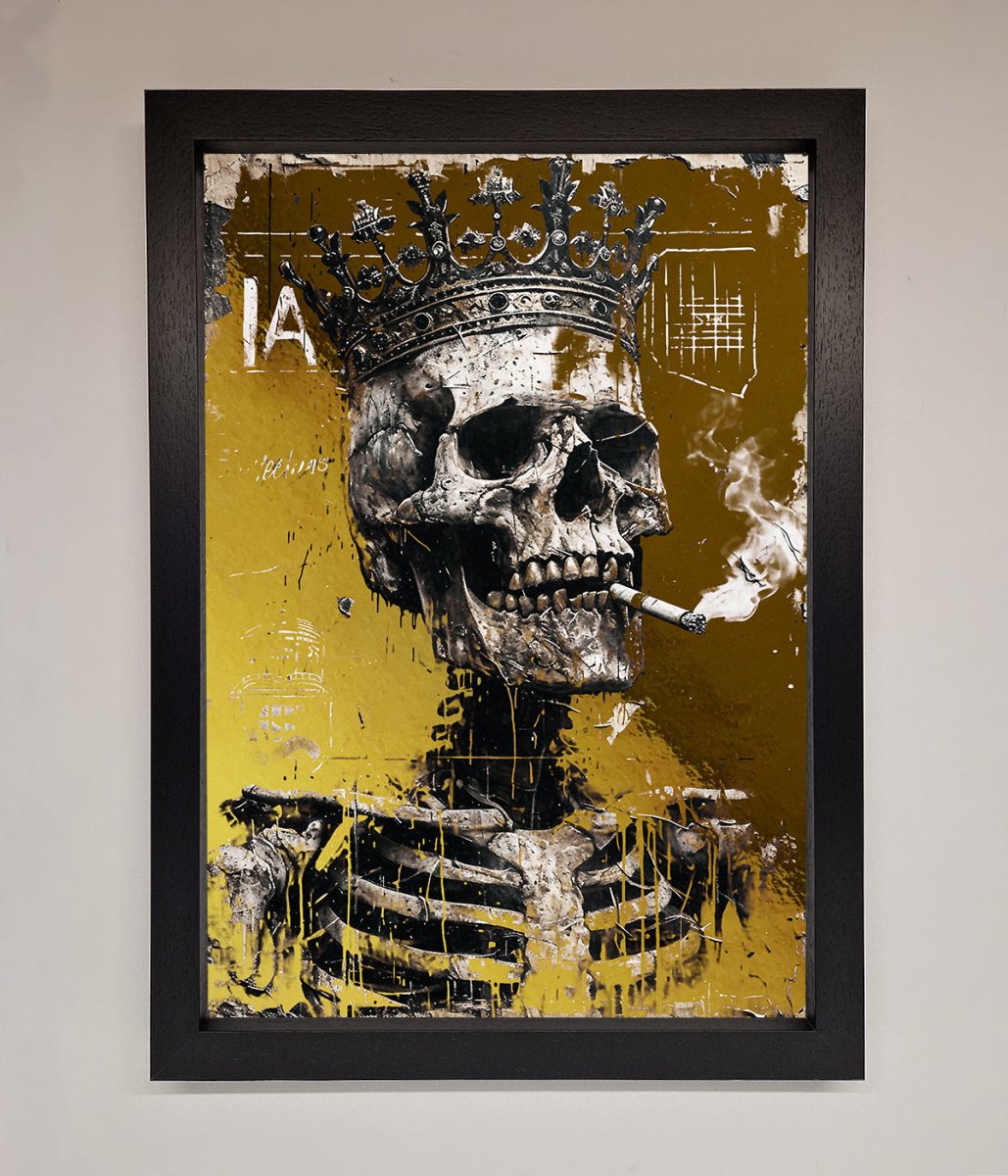Smoking King Skull Foil Print-5