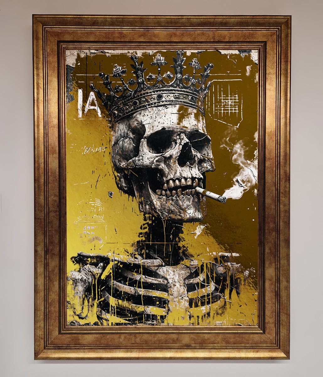 Smoking King Skull Foil Print-3