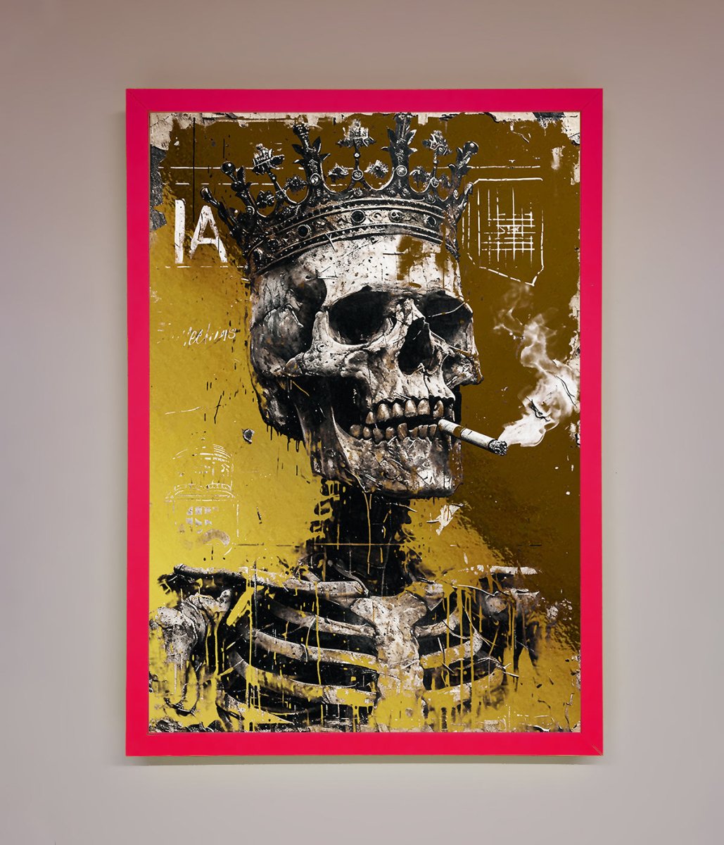 Smoking King Skull Foil Print-13