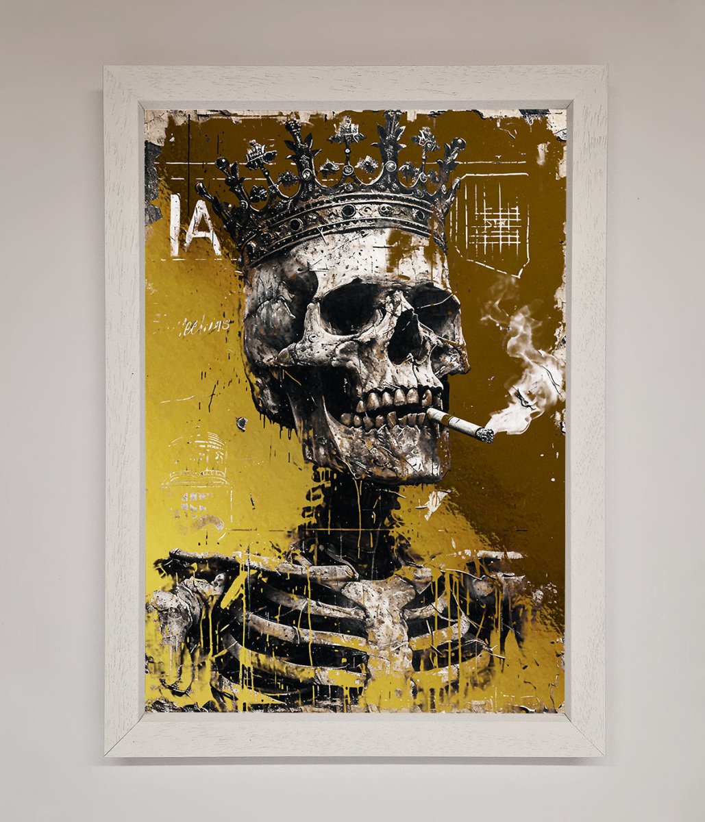 Smoking King Skull Foil Print-6
