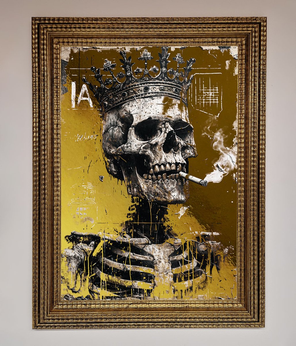 Smoking King Skull Foil Print-15