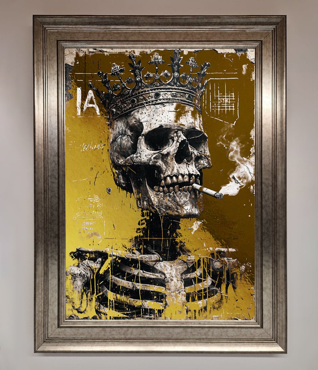 Smoking King Skull Foil Print-1