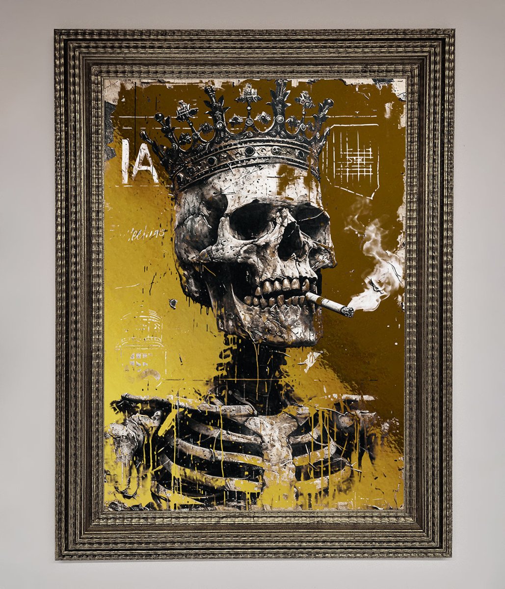 Smoking King Skull Foil Print-16