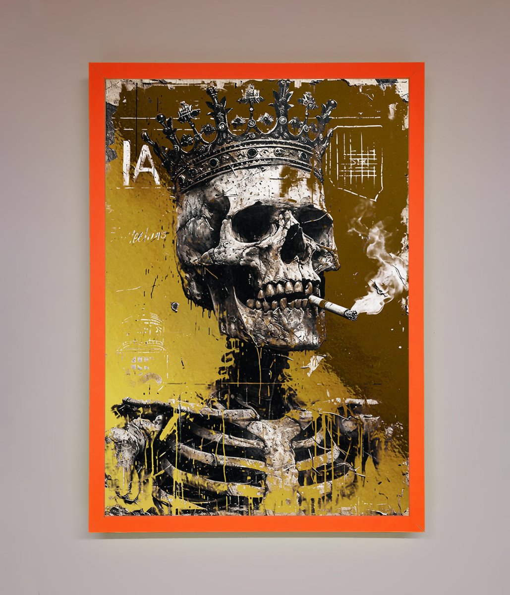 Smoking King Skull Foil Print-10