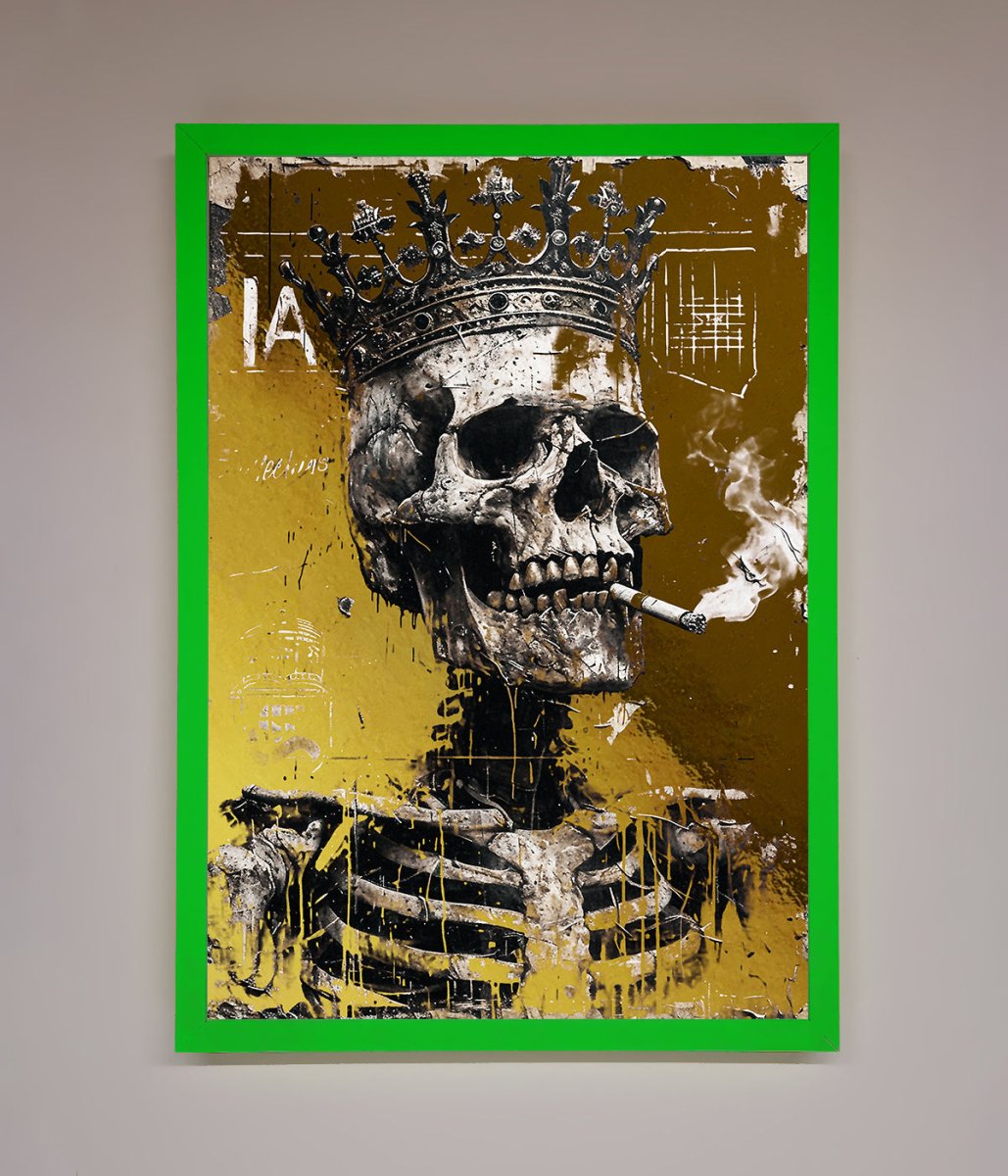 Smoking King Skull Foil Print-11