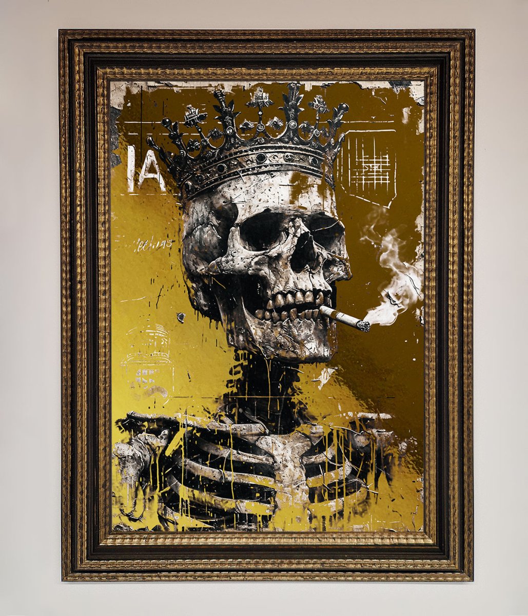 Smoking King Skull Foil Print-18