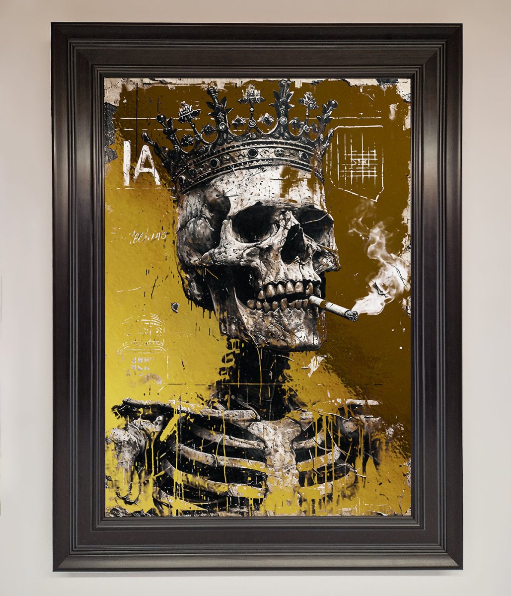 Smoking King Skull Foil Print-2