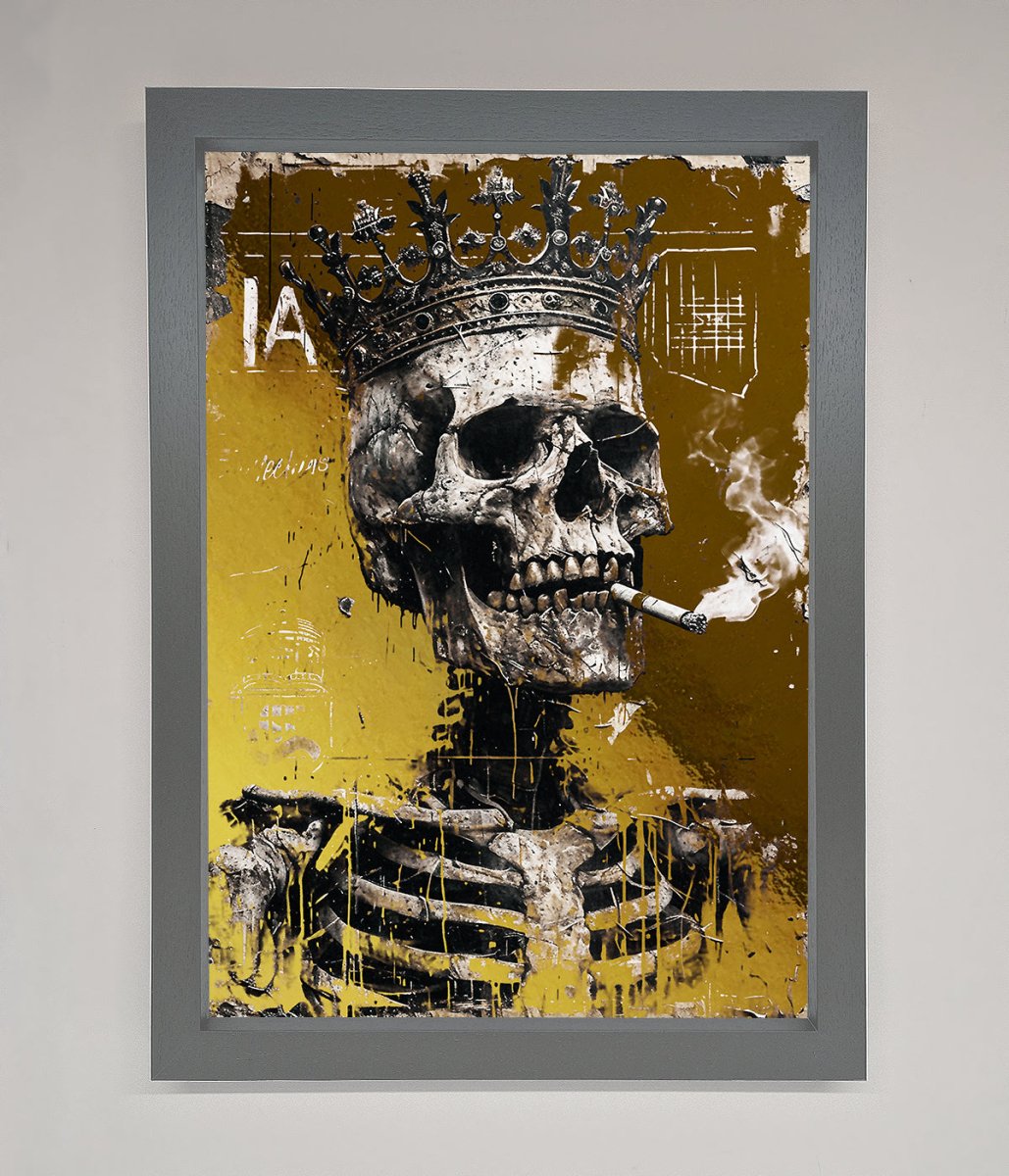 Smoking King Skull Foil Print-8