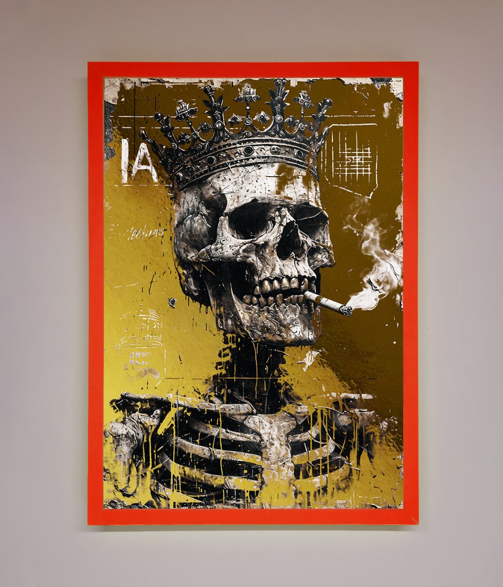 Smoking King Skull Foil Print-14