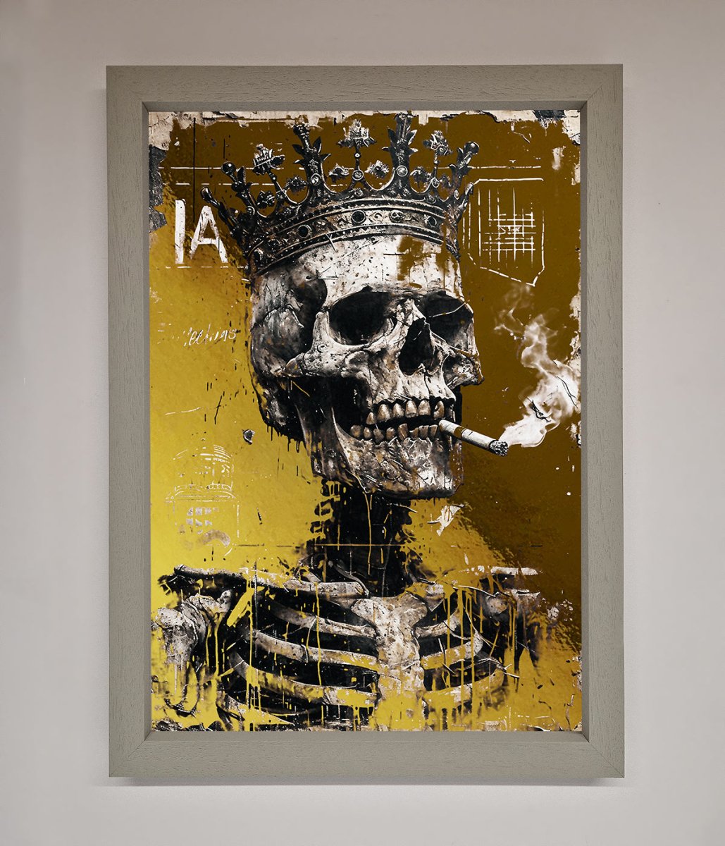 Smoking King Skull Foil Print-7