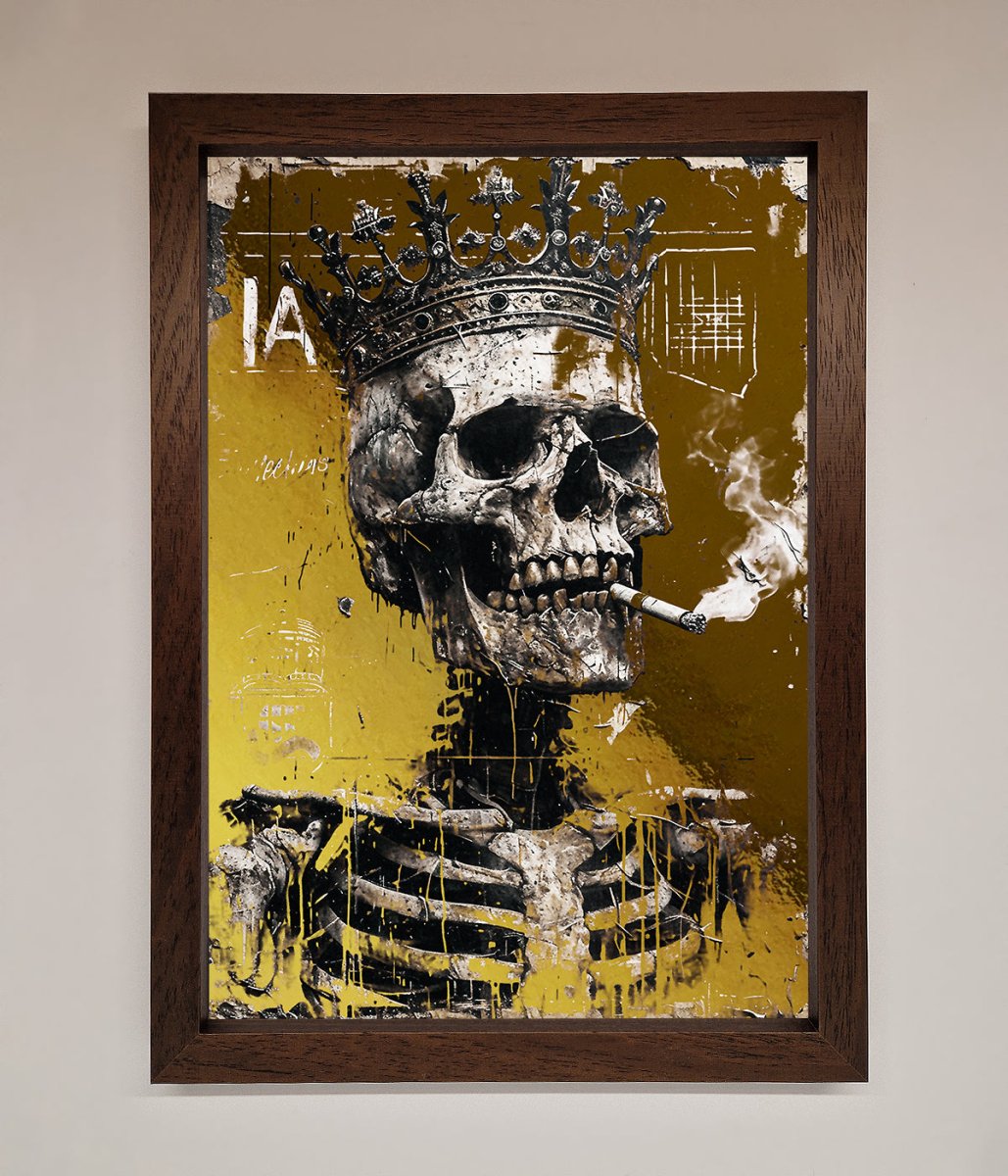 Smoking King Skull Foil Print-9