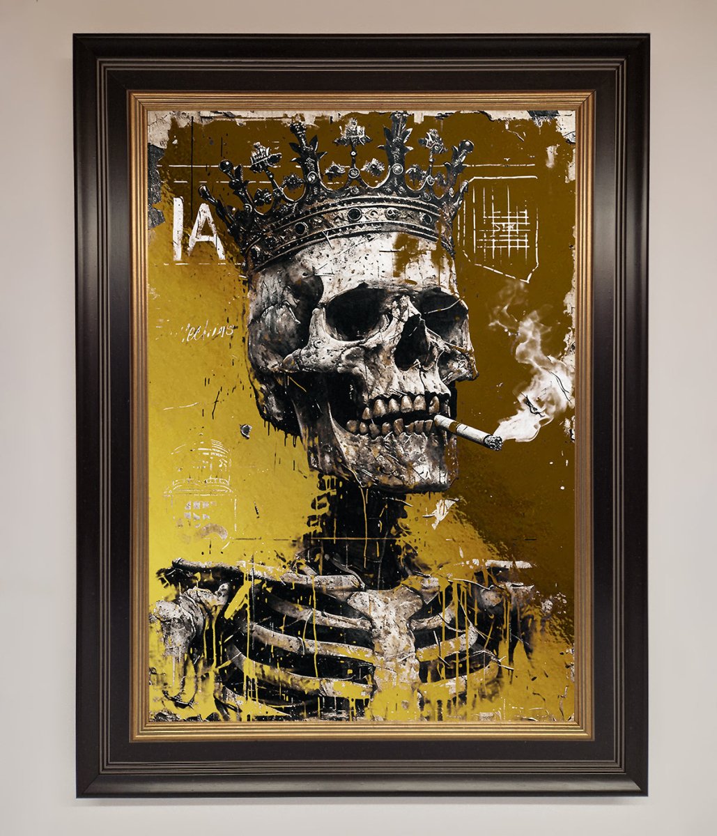 Smoking King Skull Foil Print-0