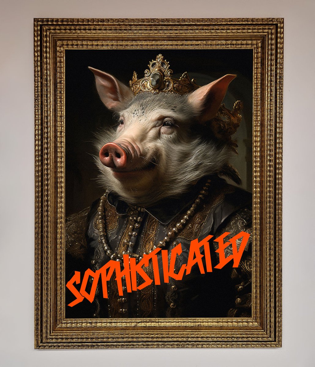 Sophisticated Pig Framed Wall Art-10