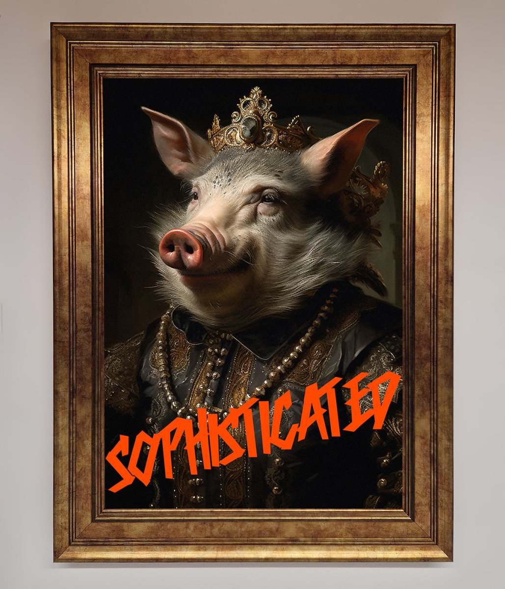 Sophisticated Pig Framed Wall Art-13