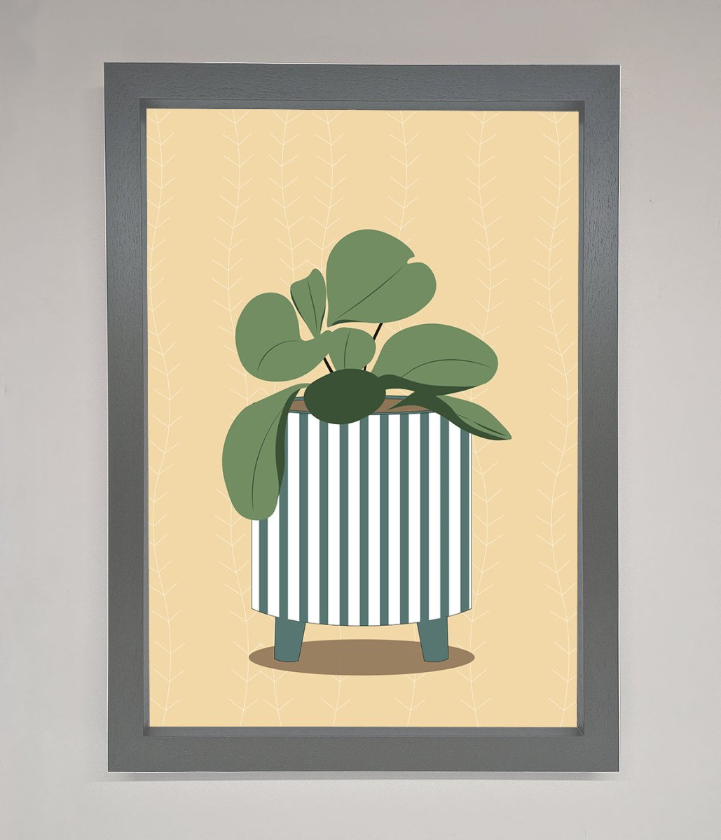 Striped Potted Plant Framed Wall Art-3