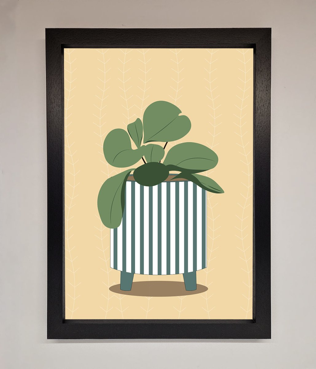 Striped Potted Plant Framed Wall Art-1
