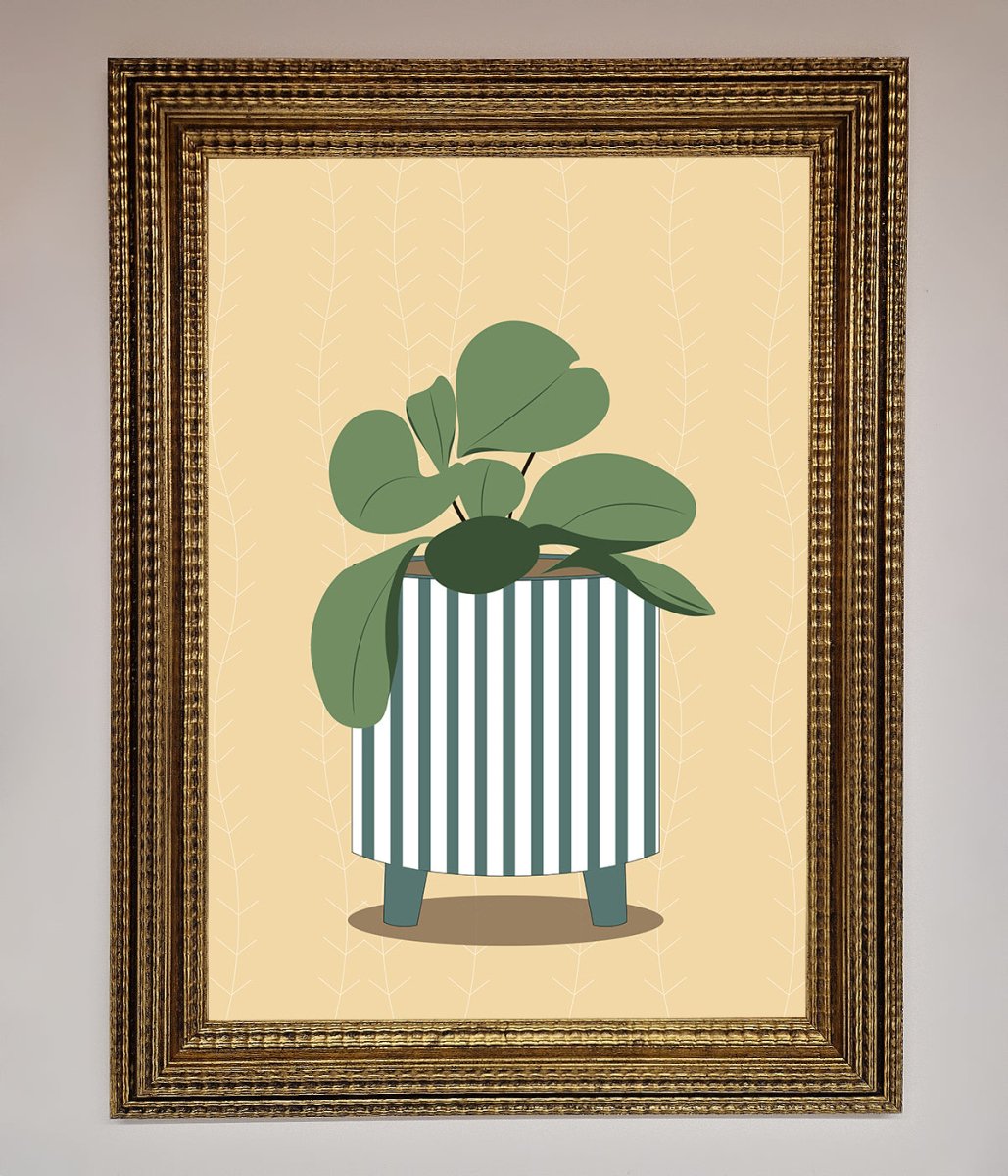 Striped Potted Plant Framed Wall Art-15