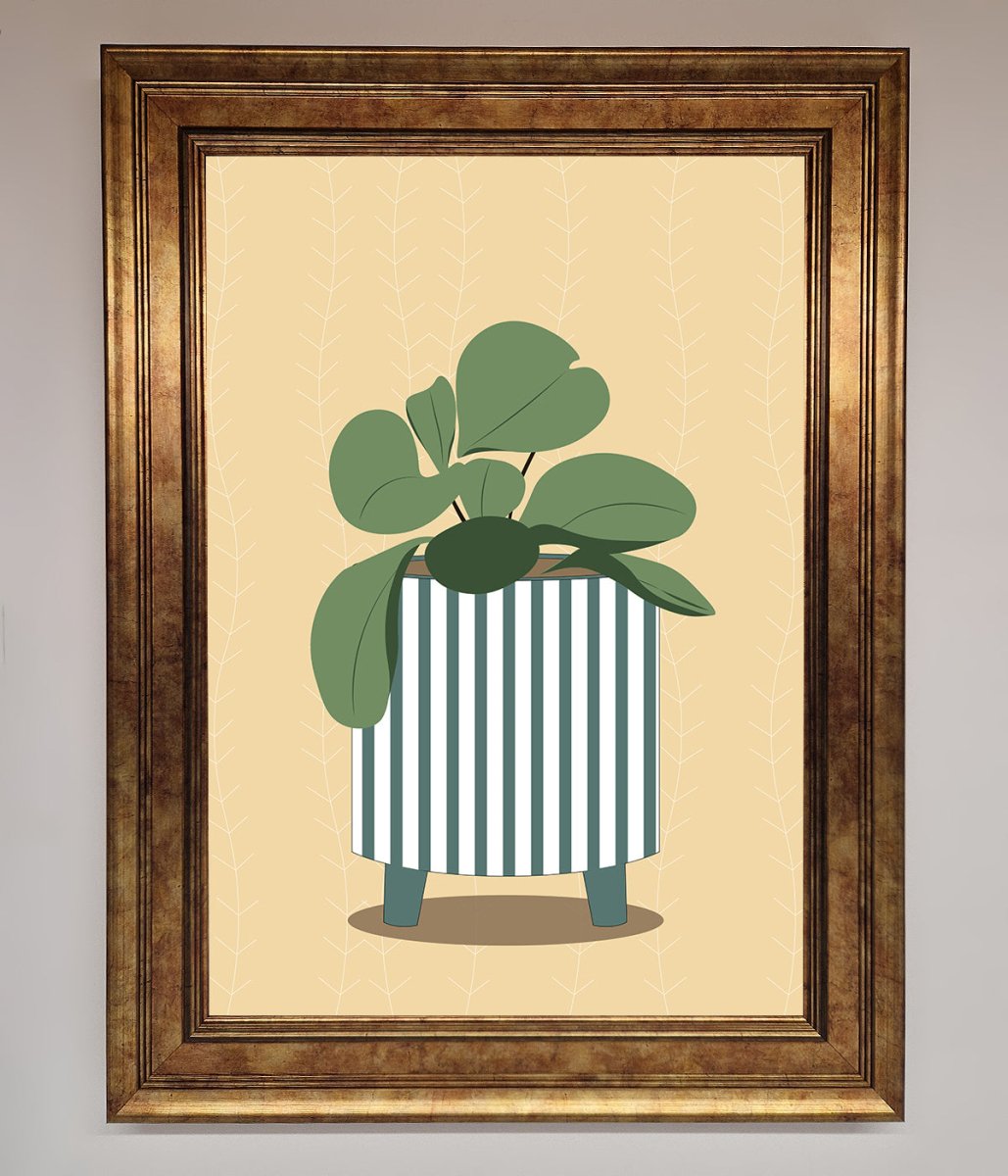 Striped Potted Plant Framed Wall Art-7