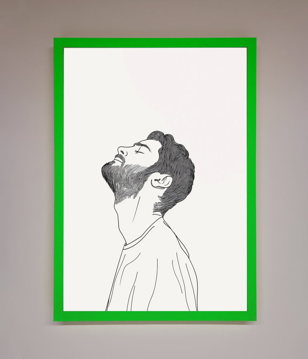 The Man In The Morning Line Art Framed Print-11
